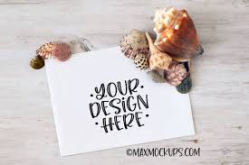 Envelope Mockup With Sea Shells 225906 Household Design Bundles Styled Stock Photography Stationery Mockup Business Card Mock Up