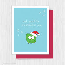 Cute Christmas Card For Boyfriend Girlfriend Husband Wife Owl Love Pun Funny Fun Handmade Greeting C Owl Christmas Card Greeting Cards Xmas Diy Christmas Cards