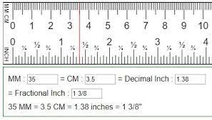 Inch (in) is a unit of length used in standard system. Convert Mm Cm To Fraction Or Decimal Inches In Mm Cm Metric Conversion Chart Reading A Ruler Ruler Measurements