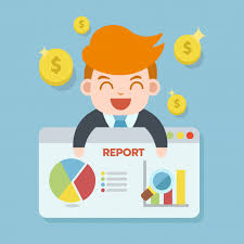 Businessman Reporting On Web Browser Presentation With Money