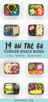 14 On The Go Healthy Snacks For Kids Toddlers Toddler Snacks Healthy Toddler Snacks Snack Boxes Healthy