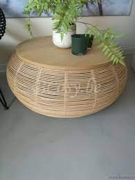 vincent sheppard vivi coffee table dia 93 natural o93 75 ronde vivi salontafel eikenfineer tafelblad rotan salontafel landelijke stijl meubelen koffietafel