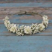 Boho Purity Dried Flower Half Hair Couronne Etsy Crown Hairstyles Dried Flowers Flower Veil