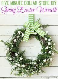 Explore a wide range of the best easter wreath on aliexpress to find 16'' daisy easter door wreath eucalyptus spring front door garland artificial. Five Minute Dollar Store Diy Spring Easter Wreath The Happy Housie