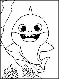 Baby shark and pinkfong coloring pages for kids. Coloring Book Baby Shark 4