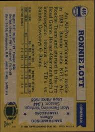 Check spelling or type a new query. Amazon Com 1982 Topps Football Rookie Card 486 Ronnie Lott Near Mint Collectibles Fine Art