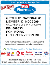 Giant eagle — giant eagle card. Giant Eagle Pharmacy Discounts Choice Drug Card