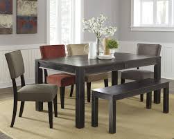 Gavelston 6 Piece Table Set With Bench By Signature Design By Ashley Love This Table Not Sure What Color Chair Would Be Black Dining Room Sets Black Dining Room Table Dining
