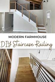 Do you want to add a custom and modern stair railing design in your home? Modern Farmhouse Diy Staircase Railing Ana White