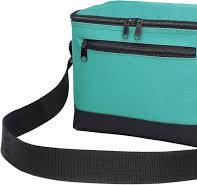 BuyAgain Lunch Bag, 600D Poly Small 6 Can Insulated Reusable Lunch Cooler  Bag PEVA Water-resistant Lining for Women Men Adult Work, Teal