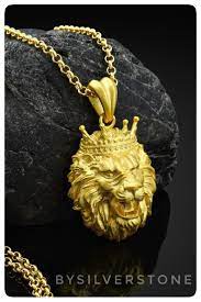 This Lion Zodiac Pendant Necklace Is An Essential Addition To Your Collection This Wonderful Gold Zodiac Pendant Necklace Mens Gold Jewelry Black Gold Jewelry