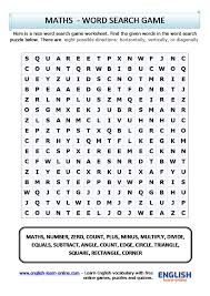 The templates are available from micros. Maths Vocabulary Word Search Puzzle In English