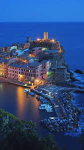 Download and use 50,000+ iphone wallpaper stock photos for free. Italy Vernazza Cinque Terre Beautiful Night View Houses Sea Lights 750x1334 Iphone 8 7 6 6s Wallpaper Background Picture Image