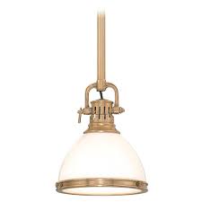 Pendant Light With White Glass In Aged Brass Finish 2623 Agb Destination Lighting