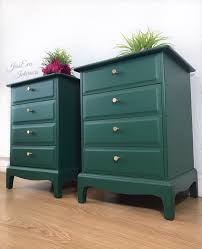 Stag Bedside Tables Stag Minstrel Furniture Painted Bedside Tables Green Bedside Cabinets St In 2020 Painted Bedside Tables Blue Bedside Tables Green Bedside Table