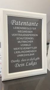 Bilderrahmen Spruch Patin Pate Fr Patin Geschenk Patentante Geschenk Fur Paten