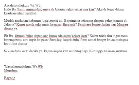 Contoh Surat Pribadi Untuk Guru Dalam Bahasa Inggris Contoh Seputar Surat