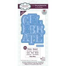 Once you've chosen your youtube card template, type your text, choose your graphics, buttons, colors, and layout! Creative Expressions Craft Die Stamp Set Big Bold Words Celebrate