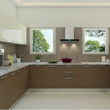 wood finished modular kitchen