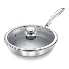 Prestige Tri Ply Fry Pan 240mm With Lid 36820 Apnidukaan Com Cookware Set Stainless Steel Stainless Steel Cookware Smart Kitchen