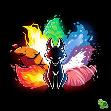 Elemental Kitsune Funny Cute Nerdy Shirts Anime Wolf Drawing Mythical Creatures Art Naruto Art
