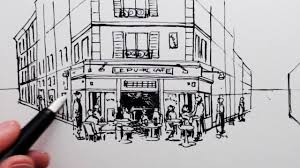 A restaurant's seating plan should factor in the type of food you provide, the number of guests per table you expect to serve, the maximum safe occupancy of your restaurant, the number of simultaneous customers the kitchen and servers can handle, and other factors that. How To Draw A Cafe Pen Drawing Youtube