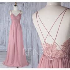 2017 Dusty Rose Bridesmaid Dress V Neck Wedding Dress Spaghetti 118 Liked On Polyv Dusty Rose Dress Empire Waist Wedding Dress Rose Bridesmaid Dresses