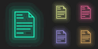 Show off your brand's personality with a custom neon logo designed just for you by a professional designer. Document Text Icon Neon Style Iconfu
