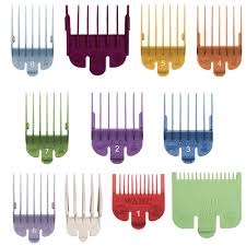 It includes 14 guide combs, trimmer heads in three widths, a small foil shaver head, and a nose hair trimmer. Wahl Coloured Combs All Sizes 10 1 5 32 Mm Coolblades Professional Hair Beauty Supplies Salon Equipment Wholesalers