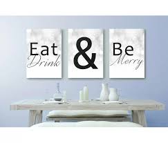 Eat Drink And Be Merry Textual Art Multi Piece Image On Canvas In 2020 Kitchen Decor Collections Home Decor Decor
