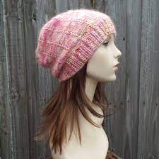 Mohair Hat Merino Hat Knit Hat Womens Hat Mustard And Pink Hat Pink Beanie One Of A Kind Hand Dyed Merino Wool Ready Knitted Hats Knitting Hand Dyeing