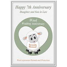Find the perfect anniversary card for your loved one online at thortful. Daughter Son In Law 7th Wedding Anniversary Card Wool Anniversary 7 Years Amazon Co Uk Stationery Office Supplies