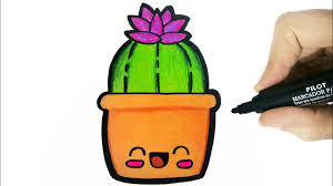Art for kids, drawing tutorial lesson. How To Draw Cactus Step By Step Youtube