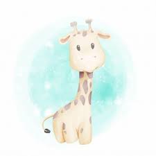 Baby Giraffe Cute Portrait Watercolor Watercolor Portraits Giraffe Baby Giraffe