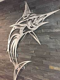 Marlin Jumping Etsy Steel Art Fish Wall Art Hanging Wall Art
