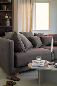 Bemz Cocoa Brera Lino Cover For Ikea Stockholm 2017 Dark Grey Couch Living Room Grey Sofa Living Room Earthy Living Room