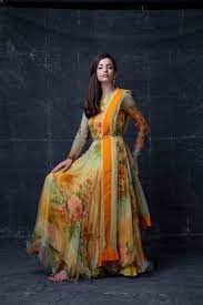 Black floral organza embroidered anarkali. Floral Chiffon Anarkali Google Search Stylish Dresses Indian Attire Fashion