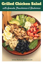 This Light And Healthy Grilled Chicken Salad Recipe Is Filled With Avocado Strawberri Grilled Chicken Salad Recipe Grilled Chicken Salad Chicken Salad Recipes