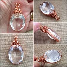Stunning Wire Wrapped Prong Setting Faceted Quartz Gemstone Pendant Via Etsy Wire Work Jewelry Wire Jewelry Metal Jewelry