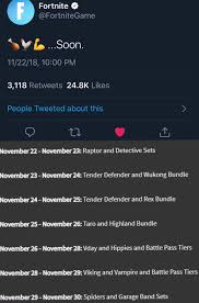 Check tomorrow fortnite shop ⏳ live update: A Source Leaked The Following Item Shop Till The End Of November And Fortnite Just Confirmed The Tender Defender Will Be In The Item Shop Updated Today Fortnitebr