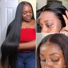 Can be dyed and bleached into color you like. Oulaer Bone Straight Long Hair 13x6 Lace Front Human Hair Wigs For Black Women Pre Plucked Brazilian Virgin Hair Wigs From Oulaer 135 68 Dhgate Com