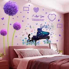 Pintu bilik tidur murah desainrumahid com. Shijuekongjian Piano Girl Stiker Dinding Diy Ungu Dandelion Bunga Stiker Dinding Untuk Rumah Anak Anak Kamar Bayi Dekorasi Kamar Tidur Wall Stickers Aliexpress