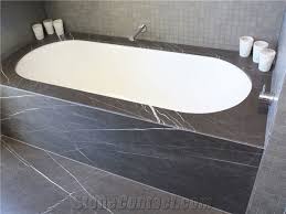 Made from a concrete or cement base, a mix of stone, granite, glass, among other natural materials are placed atop. Pietra Gray Marble Slab Bathroom Panel Tile From China Stonecontact Com
