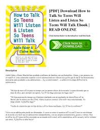 Hd quality and cheap rates for the voip calls 2. Pdf Download How To Talk So Teens Will Listen And Listen So Teens Will Talk Ebook