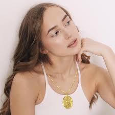 Amazon.com: OigvcoTe Saint Michael Medal Necklace, Gold-Plated Religious  Pendant, Double-Sided Oval Protection Medallion with Chain (Saint Michael  ...