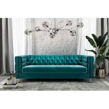 This sectional is made up of three pieces—the left arm, right arm, and corner wedge—and it's 121 inches long and wide, so make sure your space is big enough to accommodate it before you buy. Mercer41 Labriola 90 Velvet Square Arm Sofa Velvet Tufted Sofa Sofa Handmade Velvet Sofa