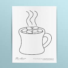 For the best printing results try adjusting the page setup and size in the print preview menu before printing. Hot Chocolate Mug Coloring Page For Kids Instant Download Printable Flow And Grow Kids Yoga