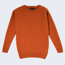 Pull Lambswool Rond Orange Celtic Alliance