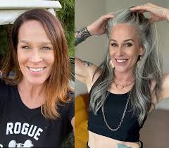 transformationtuesday From covering my roots every 7 days to dye free!!!  I'll stick with the gray hair