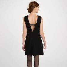 Robe courte maille côtelée bretelles moulante. Robe Courte Sans Manches Grand Decollete V Au Dos Details Perles Femme 3 Suisses Collection Noir 3 Suisses